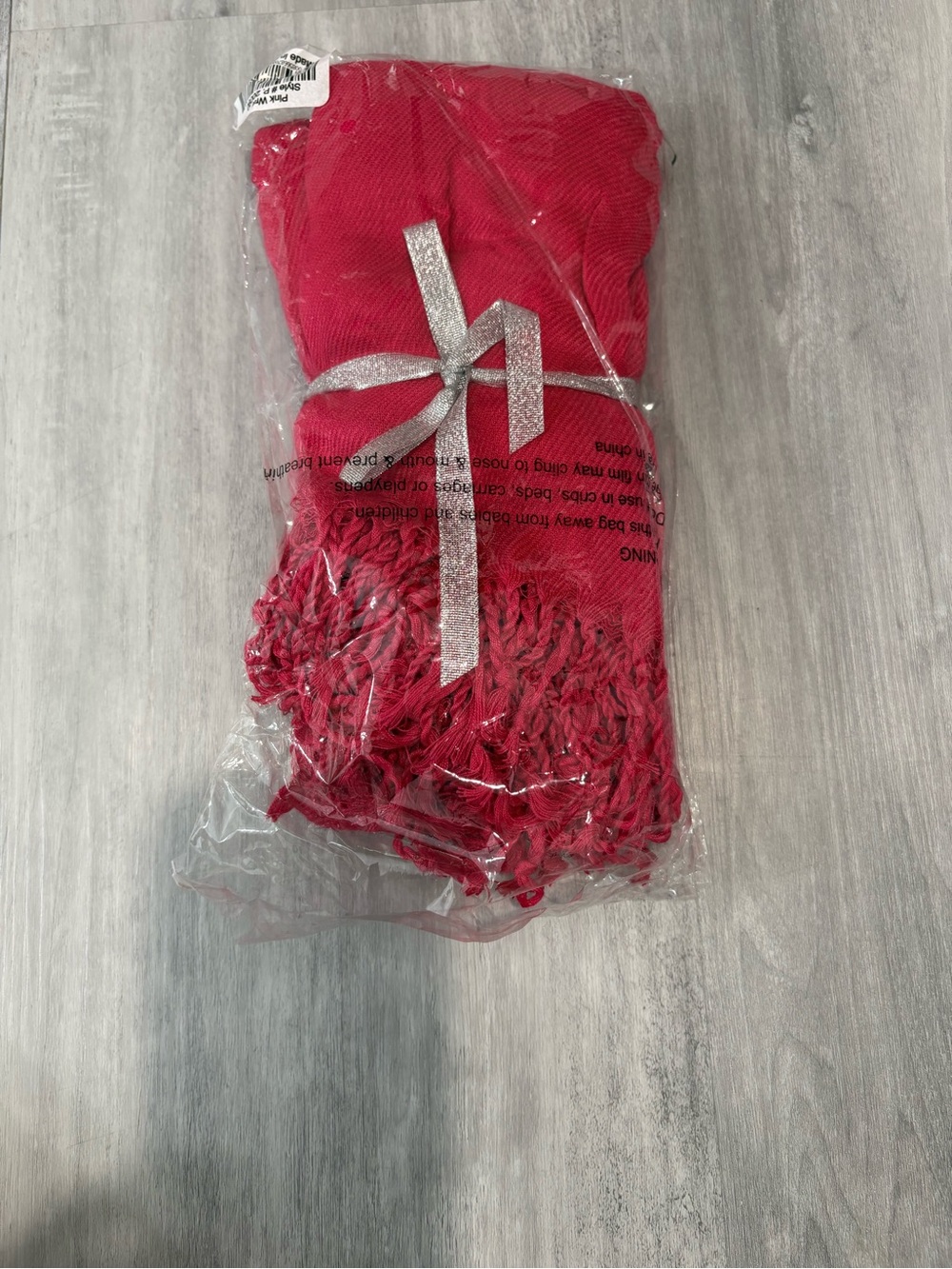Nordstrom Red Fringe Knit Scarf